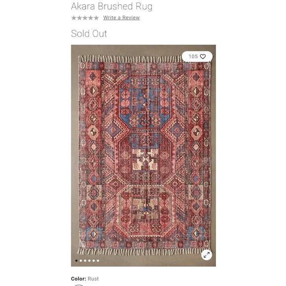 Urban Outfitters Akara Brushed Rug Fringe 3 x 5 Feet Rug - Picture 1 of 6